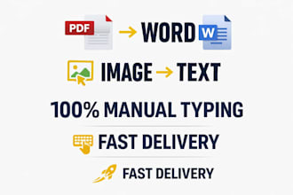 do data entry pdf to word image to text typing