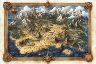 draw a professional top down fantasy map for you