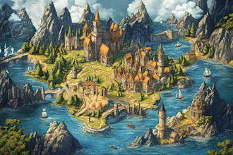 do fantasy city map for dnd map illustration world