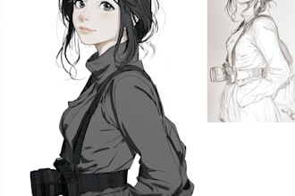 draw anime character fullbody in portrait or landscape