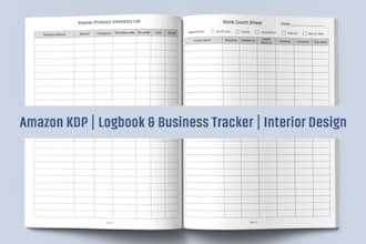 design custom amazon KDP interior for your journal, business logbook, or tracker