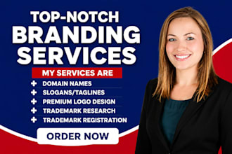 create unique business name, logo, slogan and website