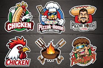 do restaurant, fastfood, BBQ, food truck and 3d food logo design
