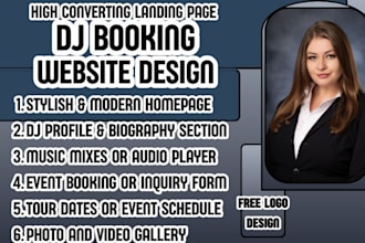 dj booking website dj portfolio website dj booking platform dj landing page