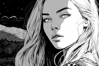 draw black and white illustrations