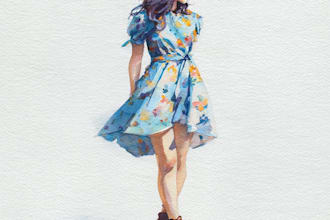 do a  hand painted watercolor illustrations