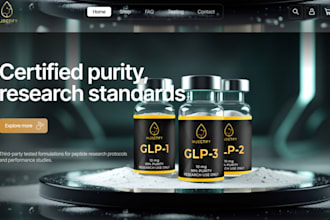 build peptide ecommerce website, peptide store supplement store, peptide website