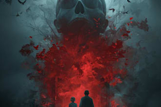 make a horror style illustration, artwork, cover