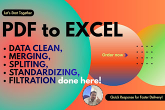 clean, format, merge and split, convert to excel or word