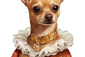 draw portrait of your pet in any clothes