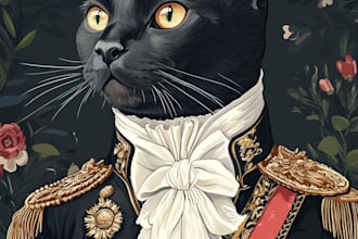 paint a custom pet portrait in watercolour and ink