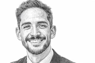 draw a wsj style hedcut portrait