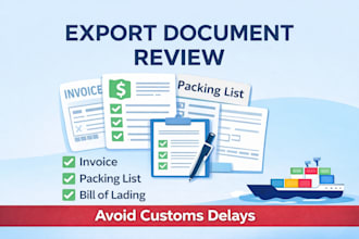 review your export shipping documents, invoice, packing list and bl, awb