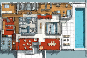 draw autocad 2d drawings and floor plan