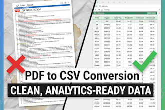 convert PDF to CSV or excel in a clean format