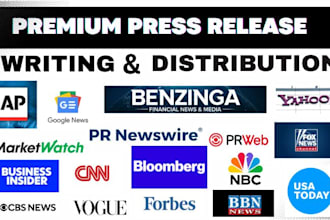 press release writing and press release distribution to top media outlets