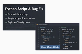 write simple python scripts or fix small python bugs