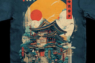 create a japanese t shirt illustration