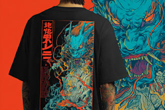 design japanese t shirt illustration