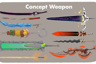 create illustration concept dnd weapon sword item game commercial use