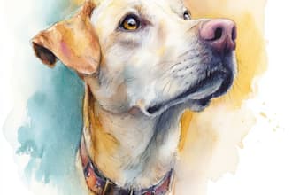 draw watercolor pet portrait