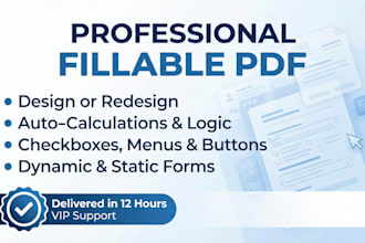 design or redesign a professional editable fillable PDF form in adobe acrobat