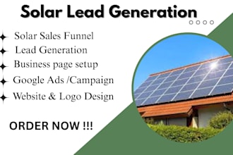 generate solar lead sales funnel landing pages design