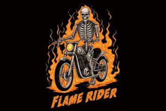 do unique ghost rider logo with t shirt graphic design