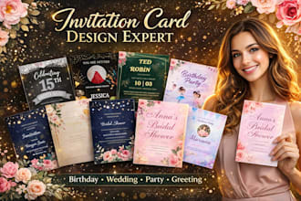 design birthday wedding invitation card party greeting invitation card design