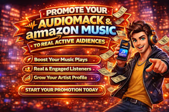 promote your audiomack and amazon music to real active audiences