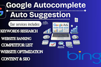 google autocomplete, website ranking, bing, autosuggestion