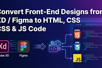 convert figma and xd designs to responsive HTML CSS js