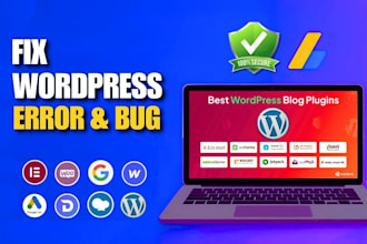 fix wordpress issues, 404 fatal error, fix wordpress errors and fast support