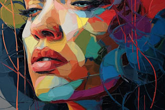 do scribble art, abstract line portrait