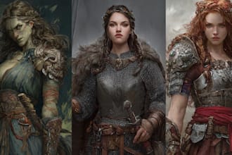 design and illustrate realistic characters