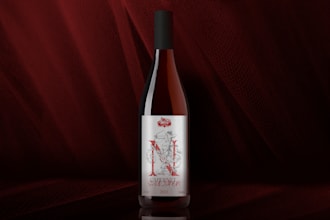 design a premium wine or whisky label with a luxury look