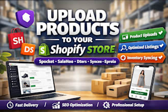 upload products to shopify online store via spocket salehoo dsers syncee eprolo