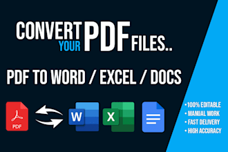 convert PDF to word, excel or google docs