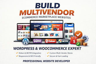 build multivendor ecommerce marketplace website wordpress woocommerce dokan wcfm