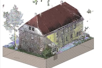 point cloud to floorplan, 2d drawings from point clouds, facades and a site plan