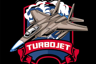 do high quality vintage fighter jet logo with fastest delivery