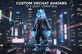 create a custom 3d or 2d furry avatar for vrchat and vtubing
