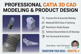 do professional 3d cad modeling and product design in catia