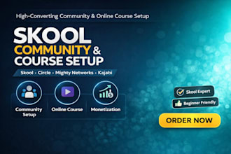 setup skool community skool online course circle so mighty networks kajabi