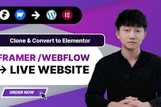 convert your framer, webflow, or figma website to an elementor wordpress site