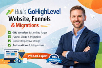 build go high level website, landing page gohighlevel ghl funnel clone migration