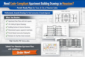 create code compliant apartment building drawings in houston