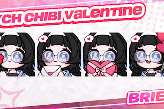 custom ych chibi valentine emotes