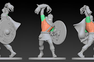sculpt 3d miniature or figure for games and 3d printing