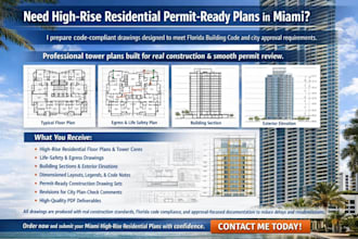 prepare high rise residential permit ready plans in miami